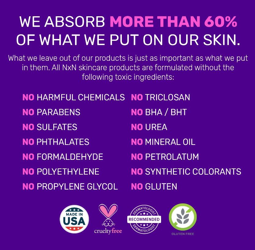 NxN Total Moisture 4-Step Anti-Aging Treatment & Dry Skin Facial System, Skin Care Kit with Moisturizer, Gentle Cleanser, Powder Exfoliator, Evening Face Mask - Hydrate Skin & Reduce Wrinkles